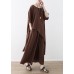 Women Asymmetric Hem Chiffon Box Top Work Brown Tunic Blouse Summer