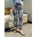 Women 100  Cotton Plants And Flowers Printing Maxi Length Pants